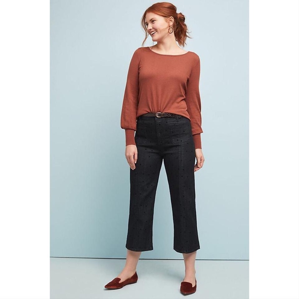 Anthropologie Highrise Trouser/Wide Leg Jeans 32